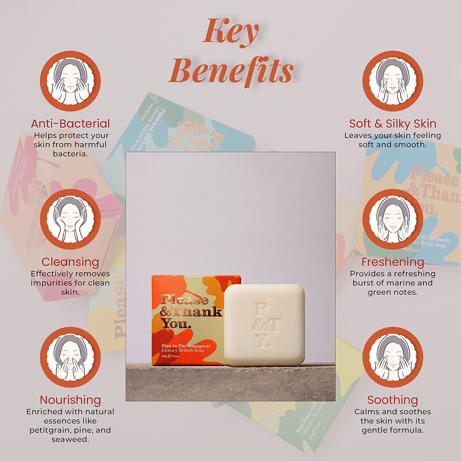 Please & Thank You Fire in the Orangery Luxury British Soap 100gm