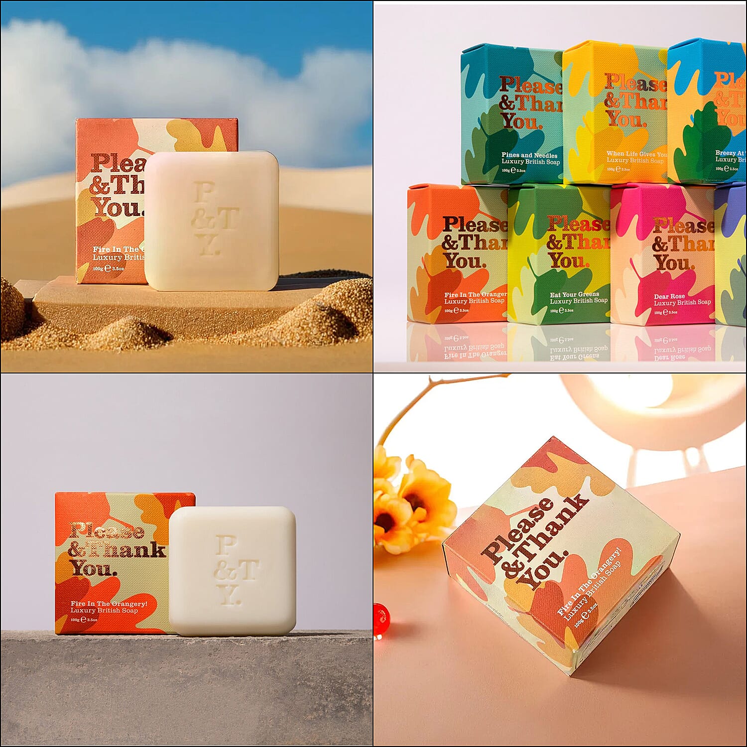 Please & Thank You Fire in the Orangery Luxury British Soap 100gm