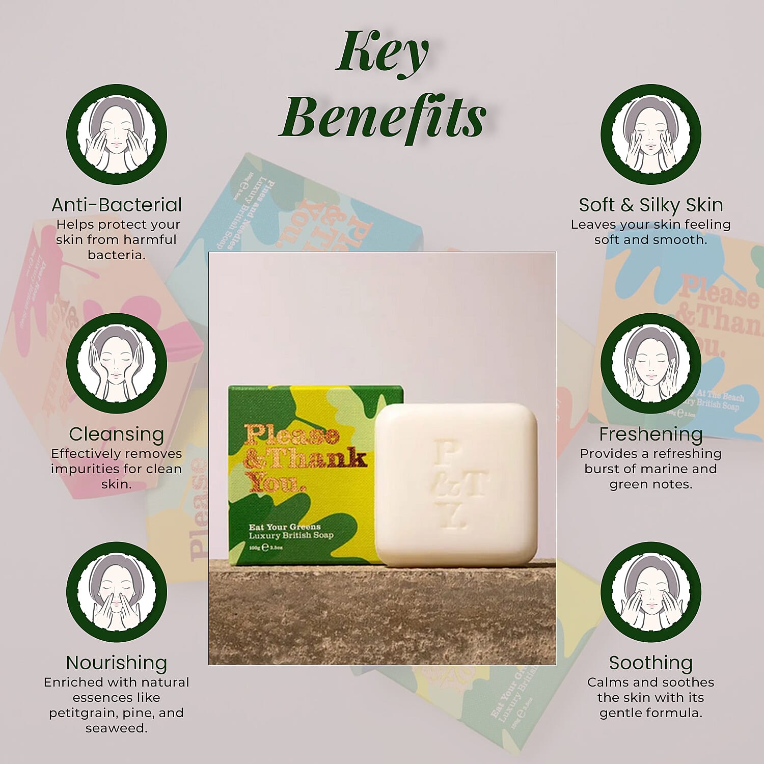 Please & Thank You Eat Your Greens Luxury British Soap 100gm