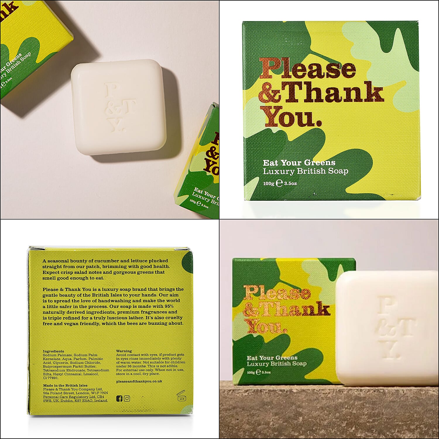 Please & Thank You Eat Your Greens Luxury British Soap 100gm