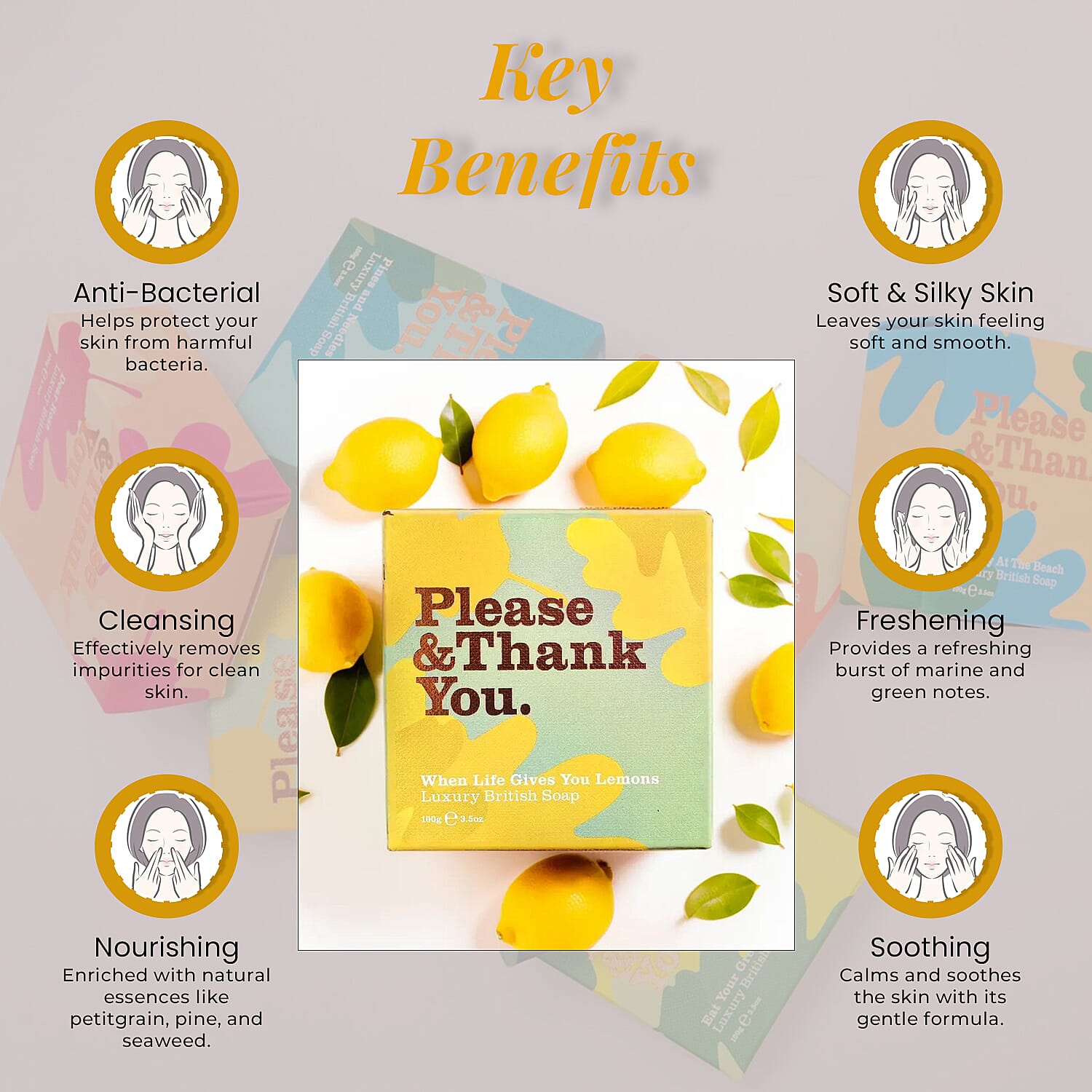 Please & Thank You When Life Gives You Lemon Luxury British Soap 100gm