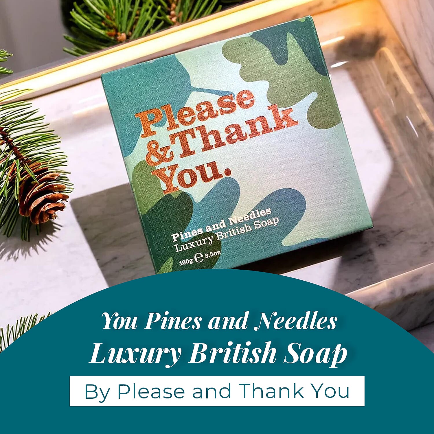 Please & Thank You Pines & Needles Luxury British Soap 100gm