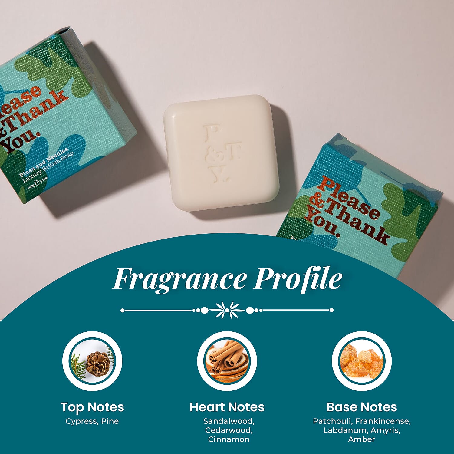 Please & Thank You Pines & Needles Luxury British Soap 100gm