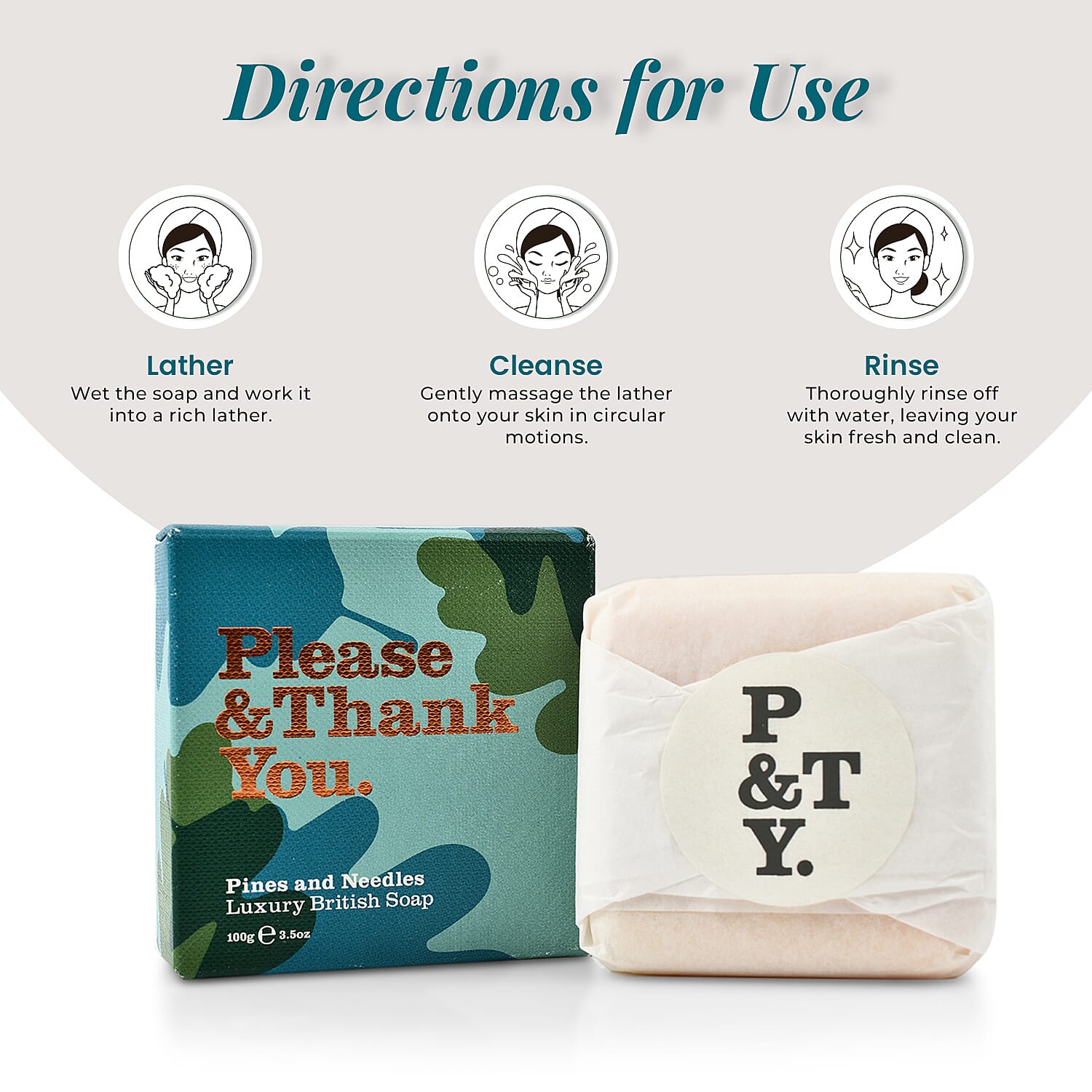 Please & Thank You Pines & Needles Luxury British Soap 100gm