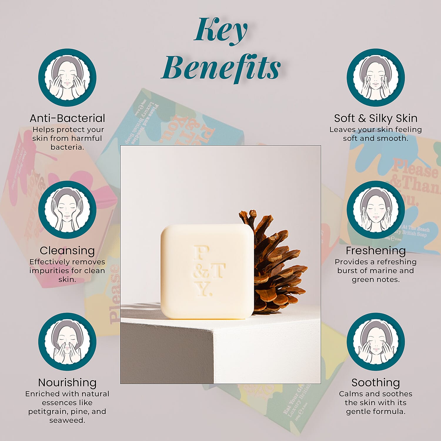 Please & Thank You Pines & Needles Luxury British Soap 100gm