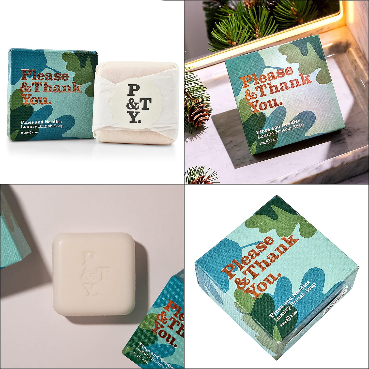 Please & Thank You Pines & Needles Luxury British Soap 100gm