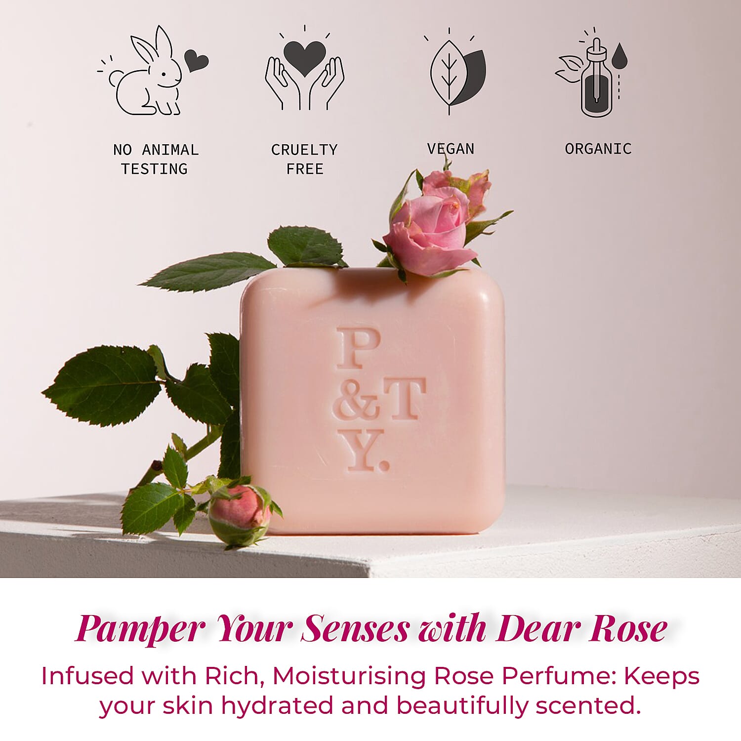 Please & Thank You Dear Rose Luxury British Soap 100gm