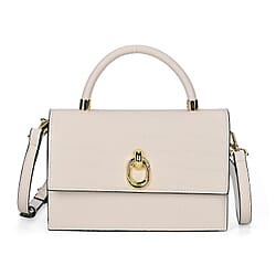 Genuine Leather Crocodile Embossed Crossbody Bag