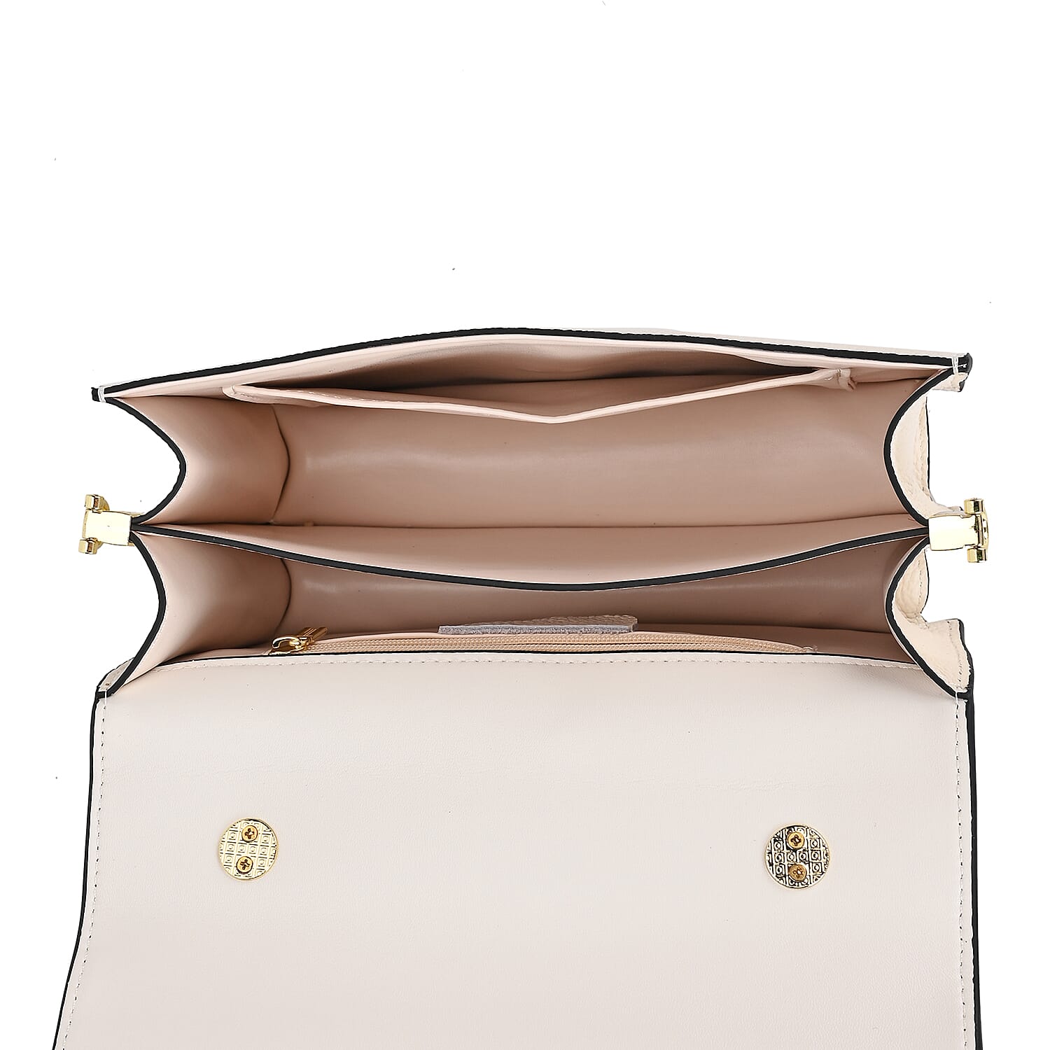 Designer Closeout - Genuine Leather Croc Embossed Crossbody Bag - Off White