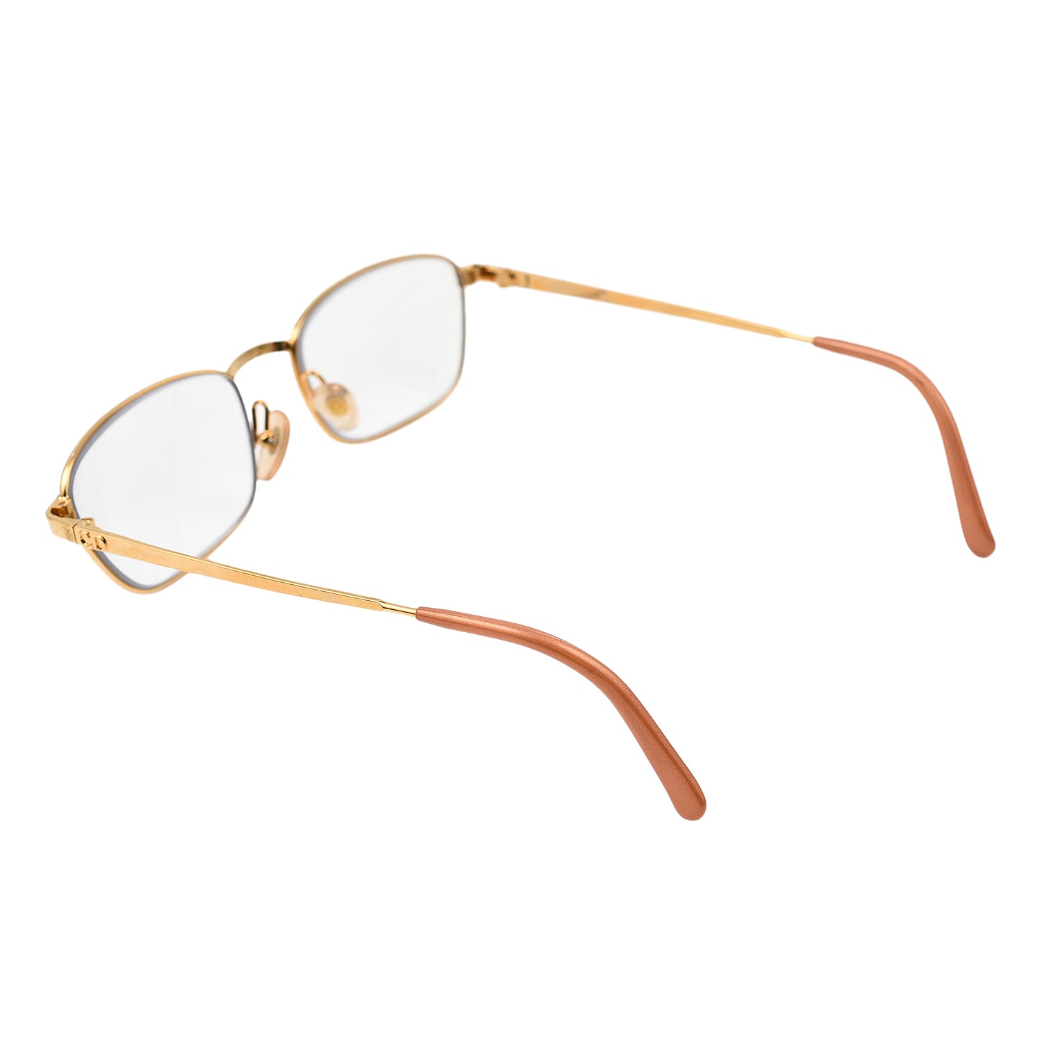 Christian Dior Rectangular Metal Frames with Pink Tips Readers(Power 2.0) - Gold