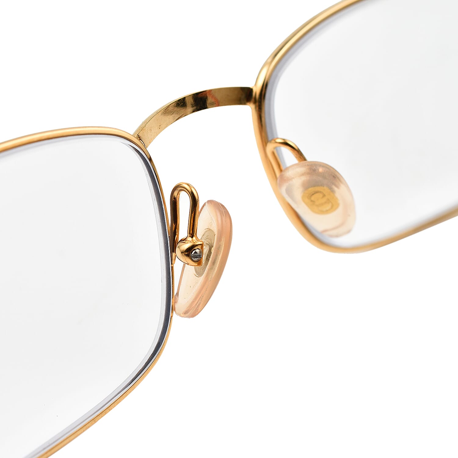 Christian Dior Rectangular Metal Frames with Pink Tips Readers(Power 2.0) - Gold