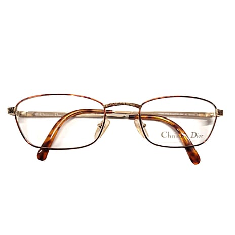 Christian Dior Rectangular Metal Tort Frame Readers (Power 2.0) - Golden