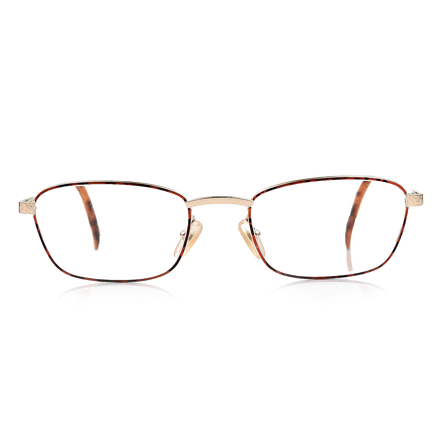 Christian Dior Rectangular Metal Tort Frame Readers (Power 2.0) - Golden