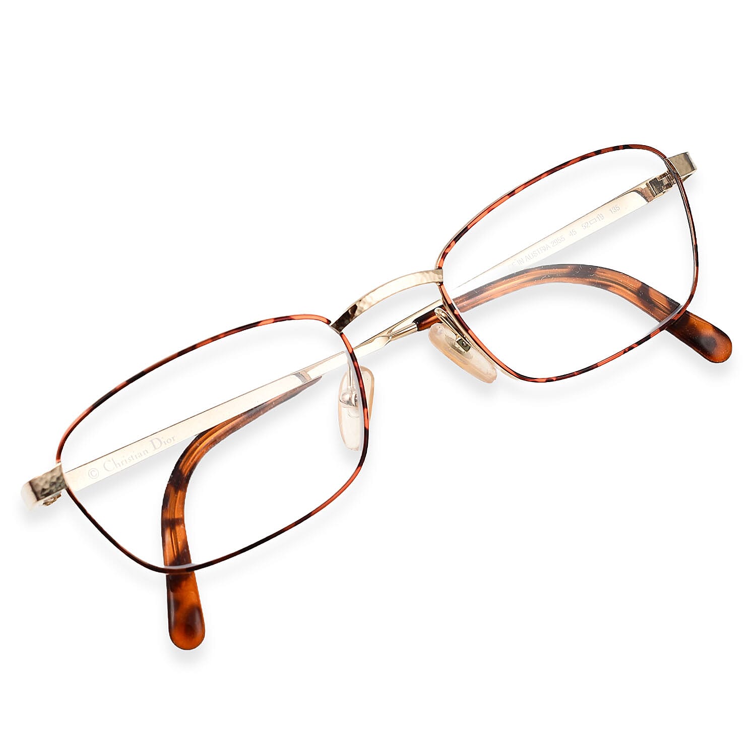 Christian Dior Rectangular Metal Tort Frame Readers (Power 2.0) - Golden
