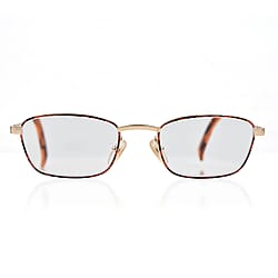 Christian Dior Rectangular Metal Frames with Pink Tips Readers