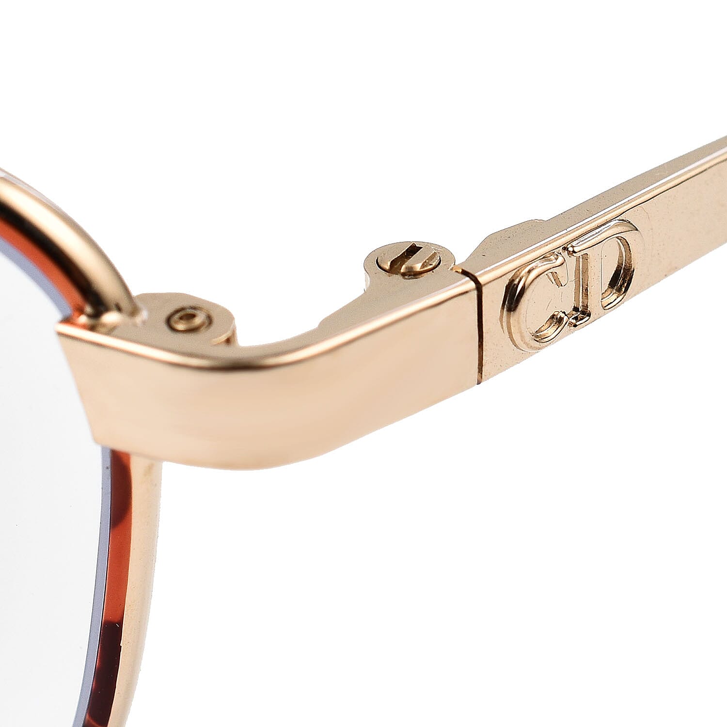 Christian Dior Rectangular Metal Tort Frame Readers (Power 3.0) - Golden