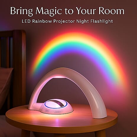 LED Rainbow Projector Night Flashlights - White