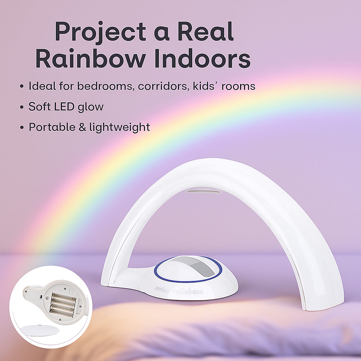 LED Rainbow Projector Night Flashlights - White