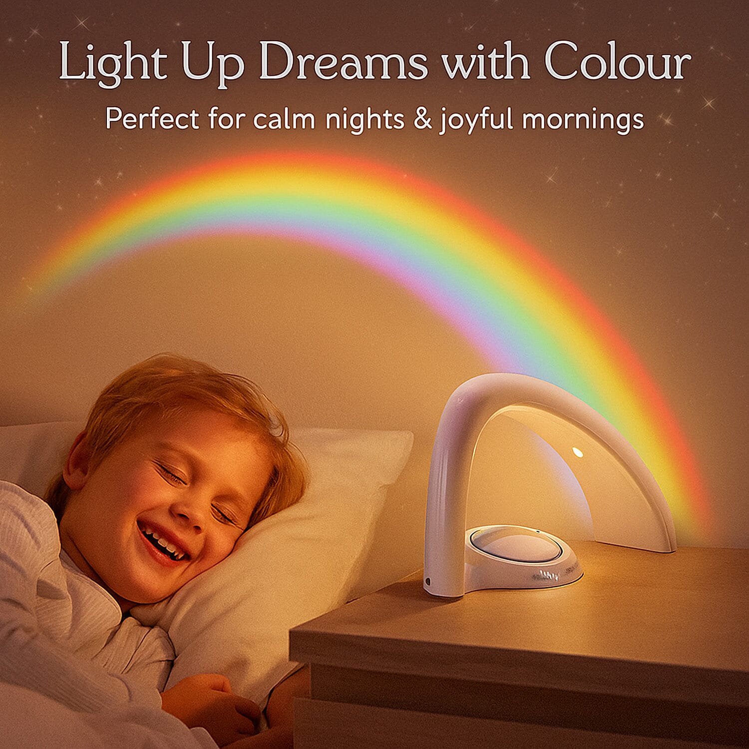 LED Rainbow Projector Night Flashlights - White