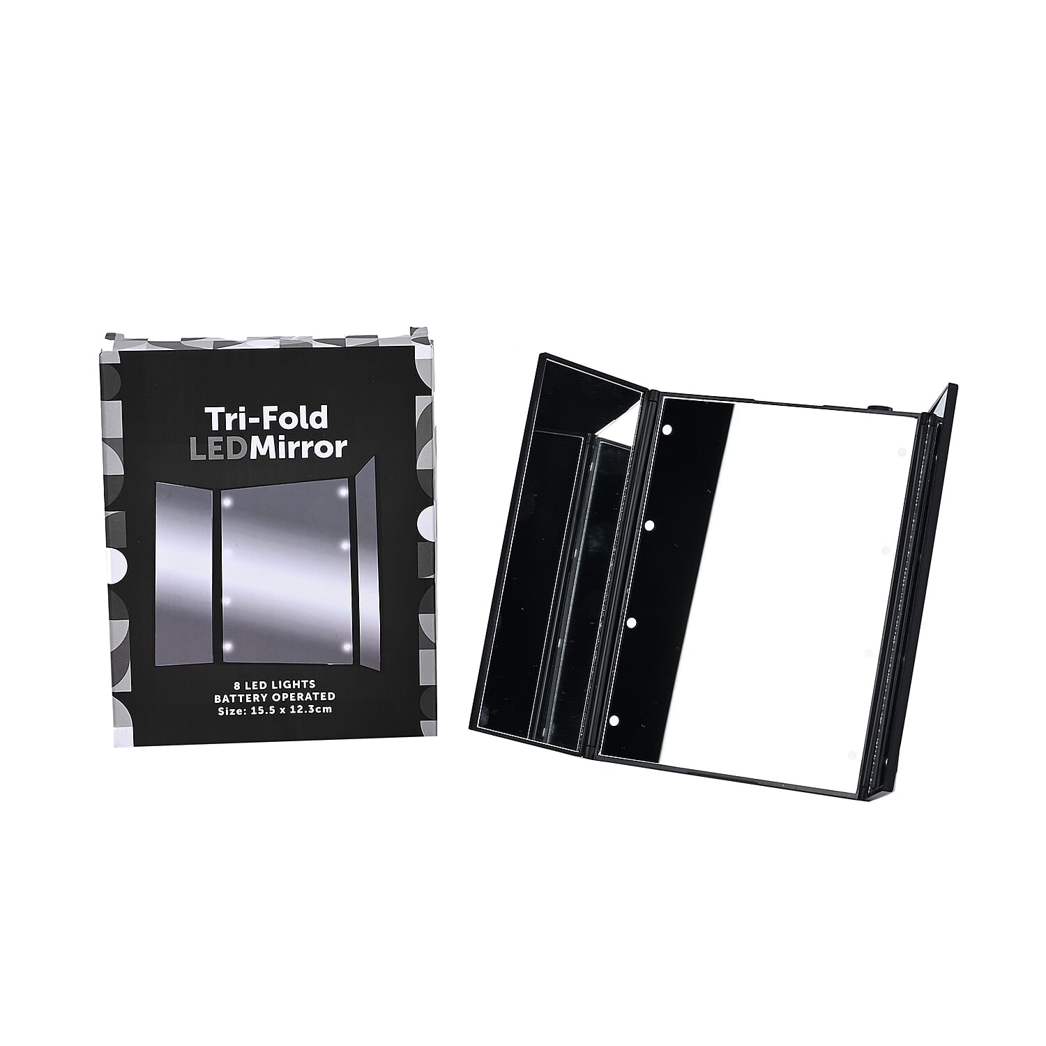 LED Foldable Mirror (Battery Not Inc.) - Black & White