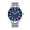 Nautis Deacon Accurate Quartz Movement 43mm Navy Dial 20 ATM Water Resistant Watch With Stainless Steel Chain Bracelet