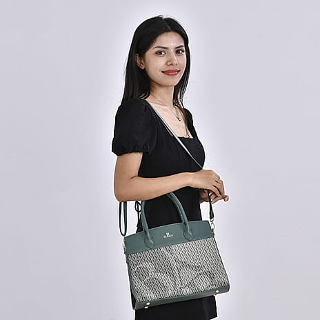 PU Patterned Crossbody Bag (Size 32x12x26 cm) - Green