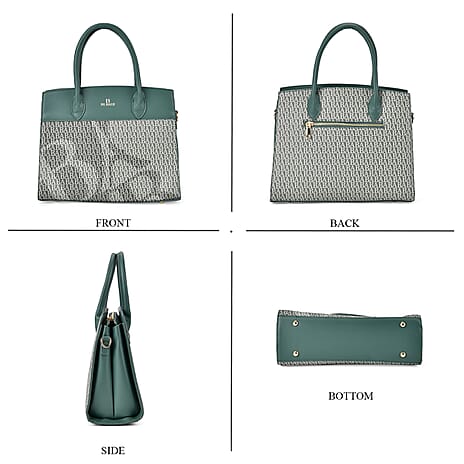 PU Patterned Crossbody Bag (Size 32x12x26 cm) - Green