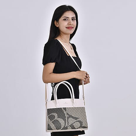 PU Patterned Crossbody Bag (Size 32x12x26 cm) - Apricot