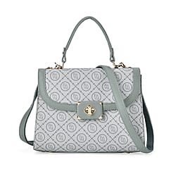 PU Printed Crossbody Bag with Handle drop with Detachable Strap