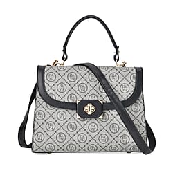 PU Printed Crossbody Bag with Handle drop with Detachable Strap