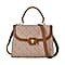 PU Printed Crossbody Bag with Handle drop with Detachable Strap
