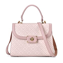 PU Printed Crossbody Bag with Handle drop with Detachable Strap