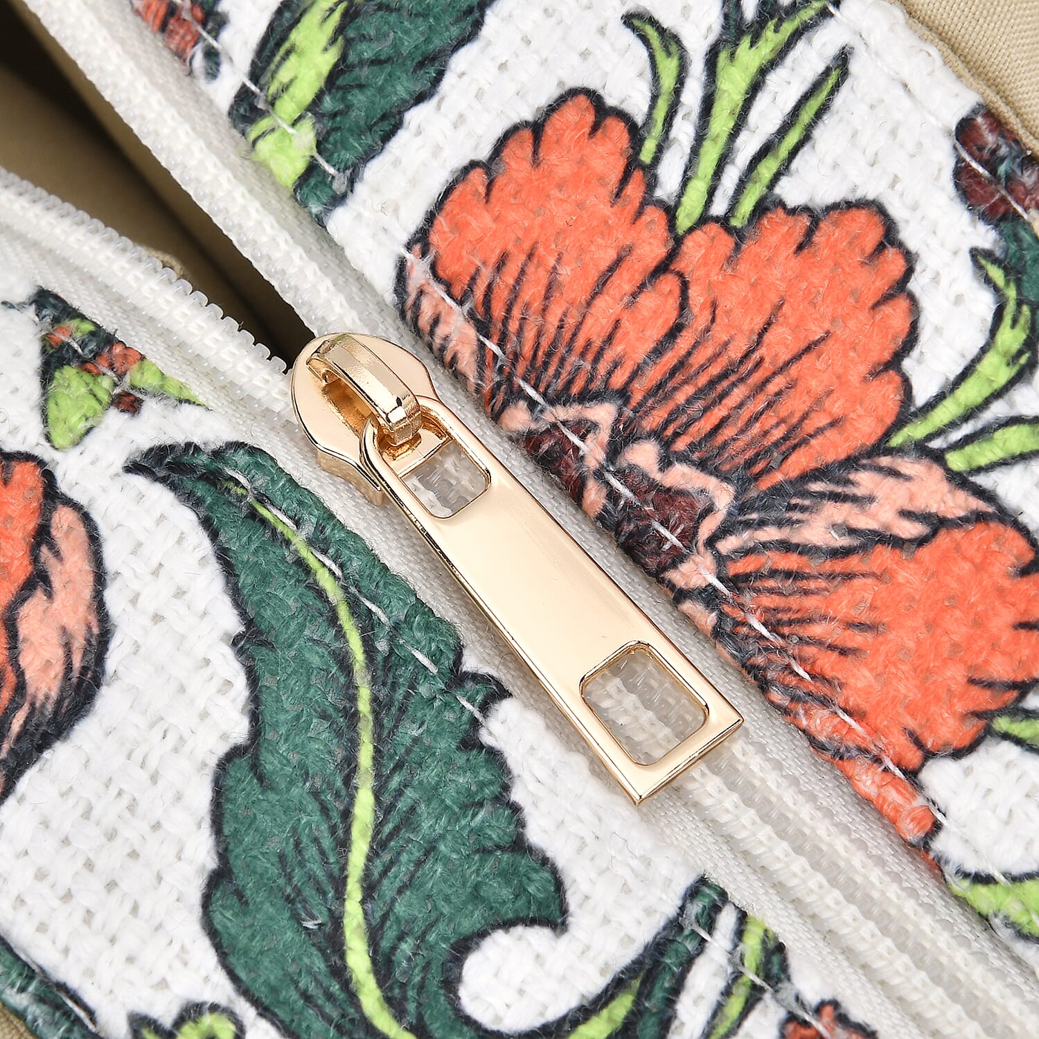 Floral Pattern Tote Bag with Handle Drop - Green Floral Pattern Tote Bag with Handle Drop - Green