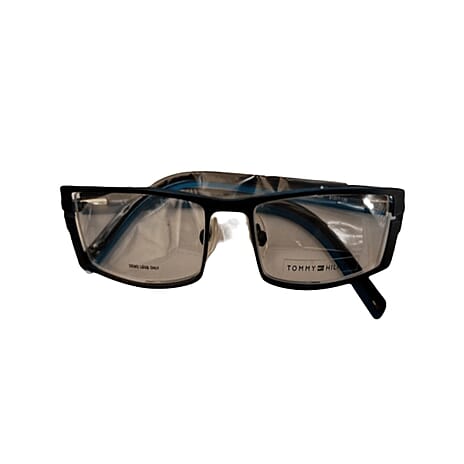 TOMMY HILFIGER Gun Metal Unisex Rectangular Readers (Power 2.00) - Blue