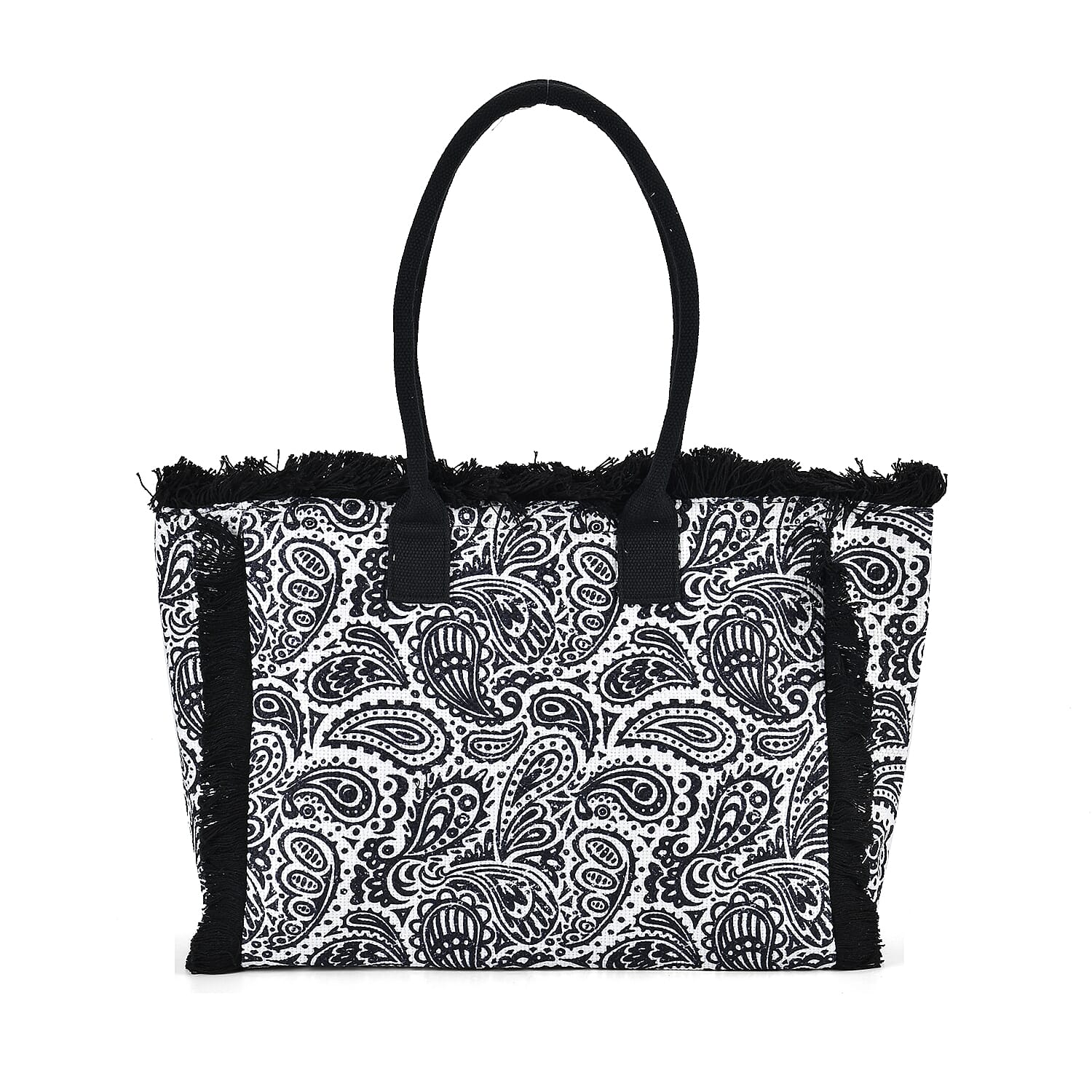 Polyester-Flower-Tote-Bag-Size-50x33x14-cm-Black-Black