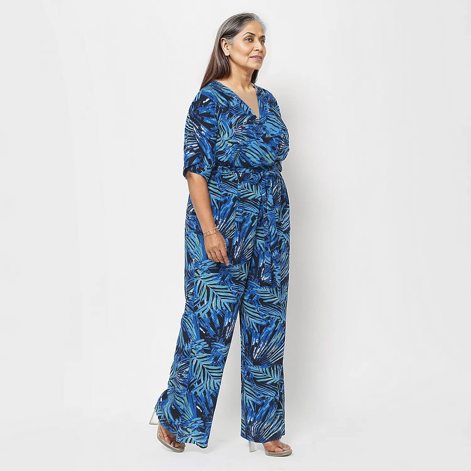  La Marey  Ikat Pattern Ladies Jumpsuit - Black