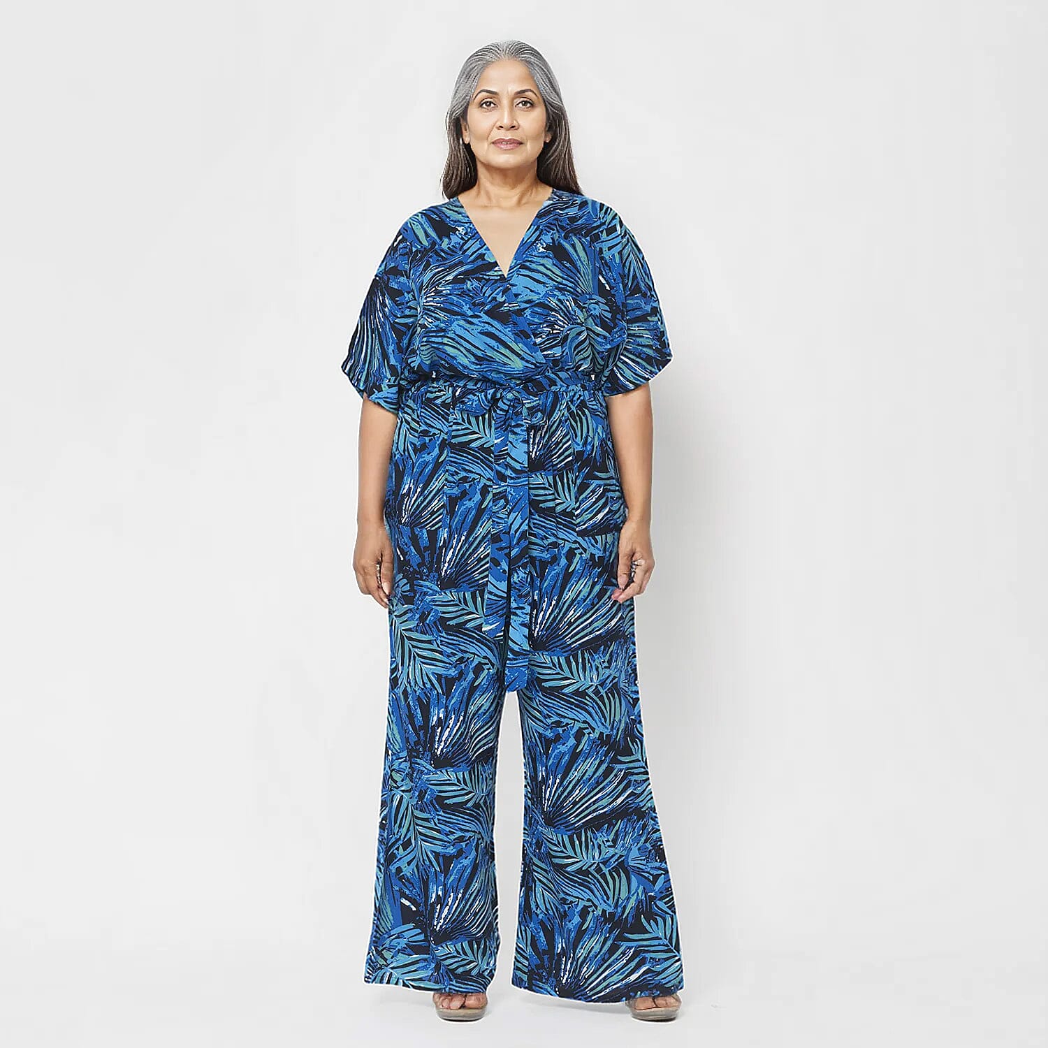  La Marey  Ikat Pattern Ladies Jumpsuit - Black