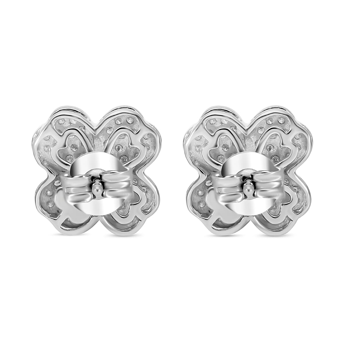 Biggest Designer inspired- Diamond (G-H) Clove Stud Earrings in Platinum Overlay Sterling Silver 0.50 Ct.