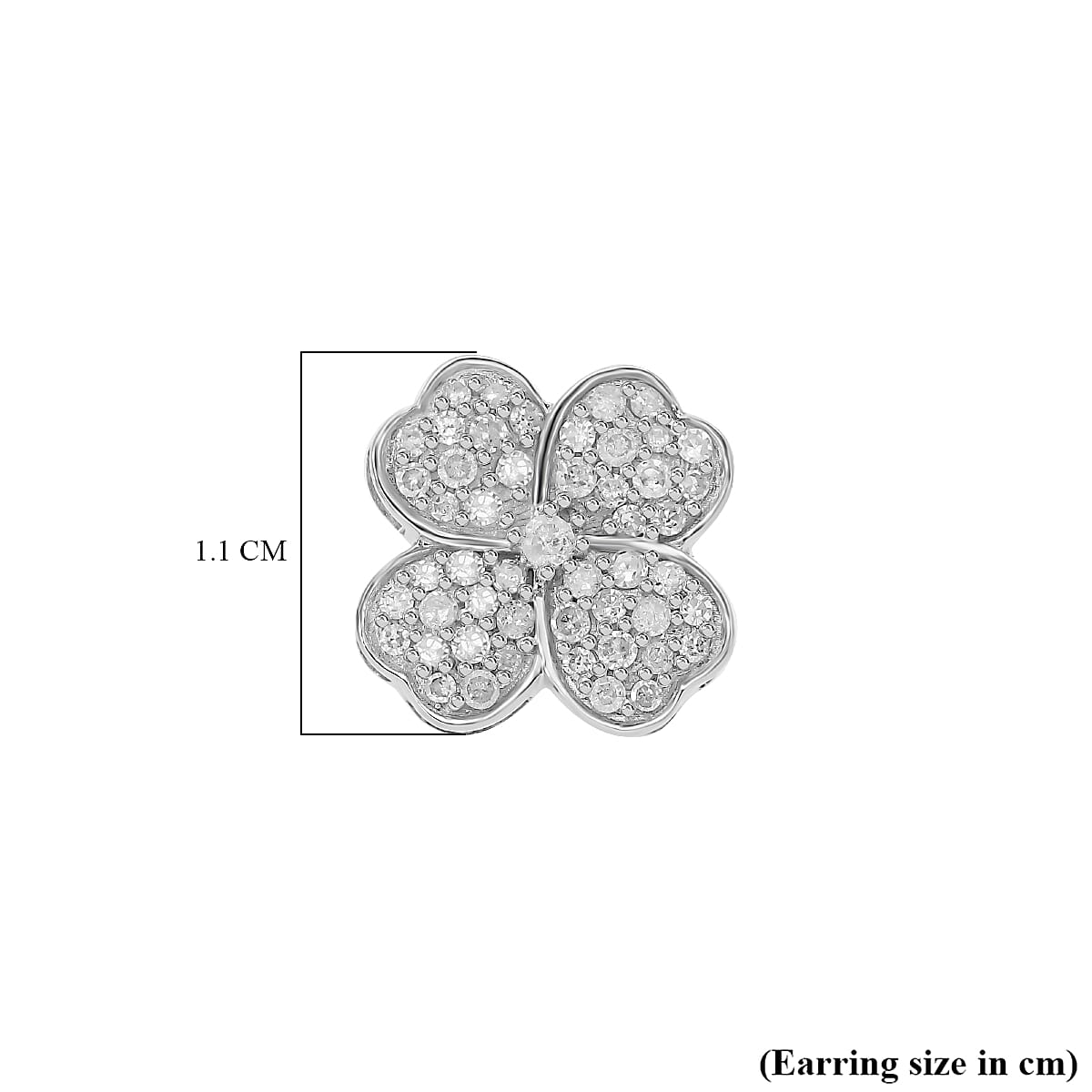 Biggest Designer inspired- Diamond (G-H) Clove Stud Earrings in Platinum Overlay Sterling Silver 0.50 Ct.
