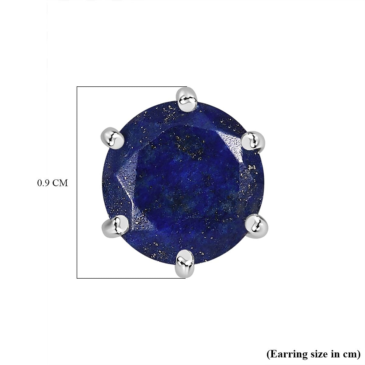 Lapis Lazuli Siolitaire Stud Earrings in Platinum Overlay Sterling Silver 4.18 Ct