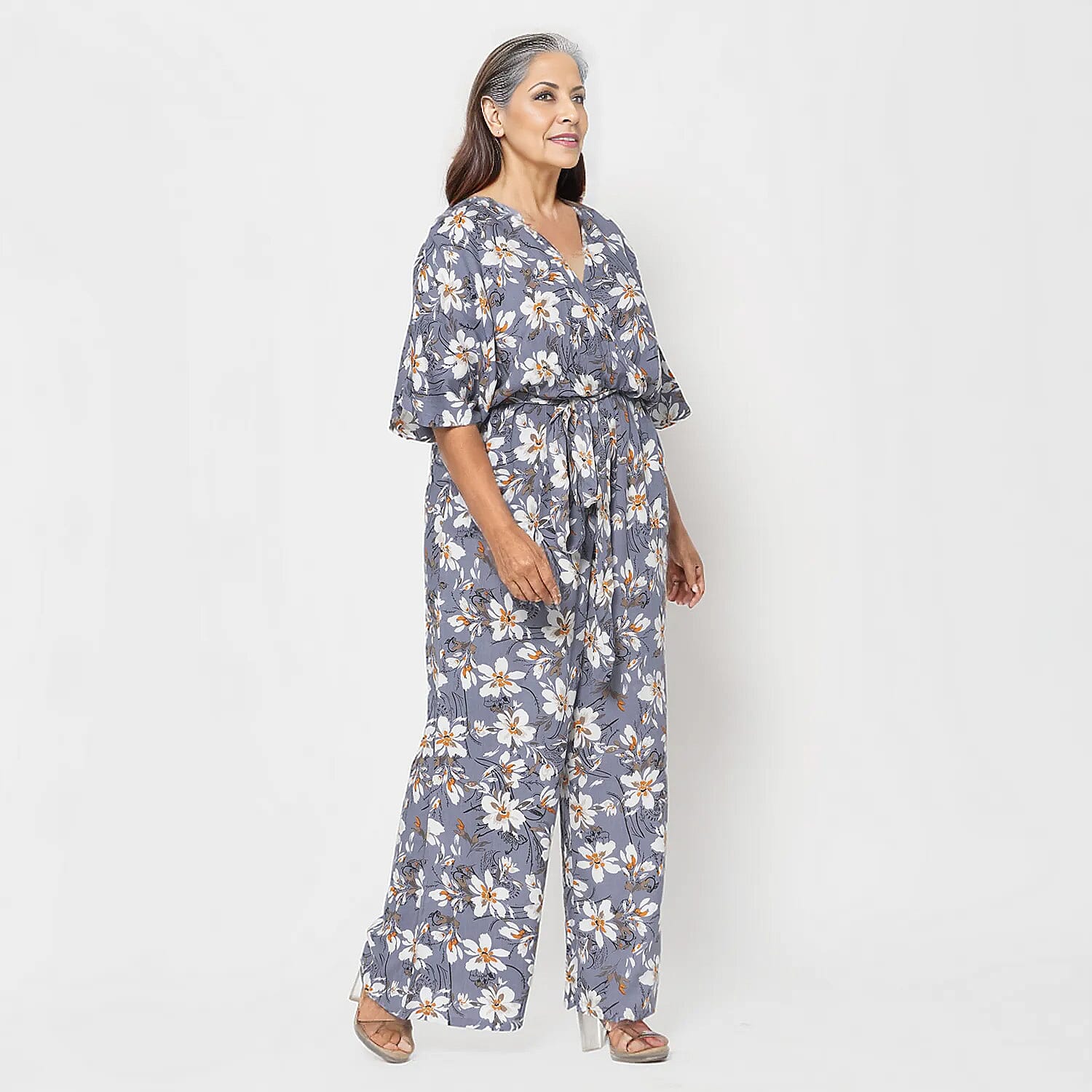  La Marey  Ikat Pattern Ladies Jumpsuit - Black