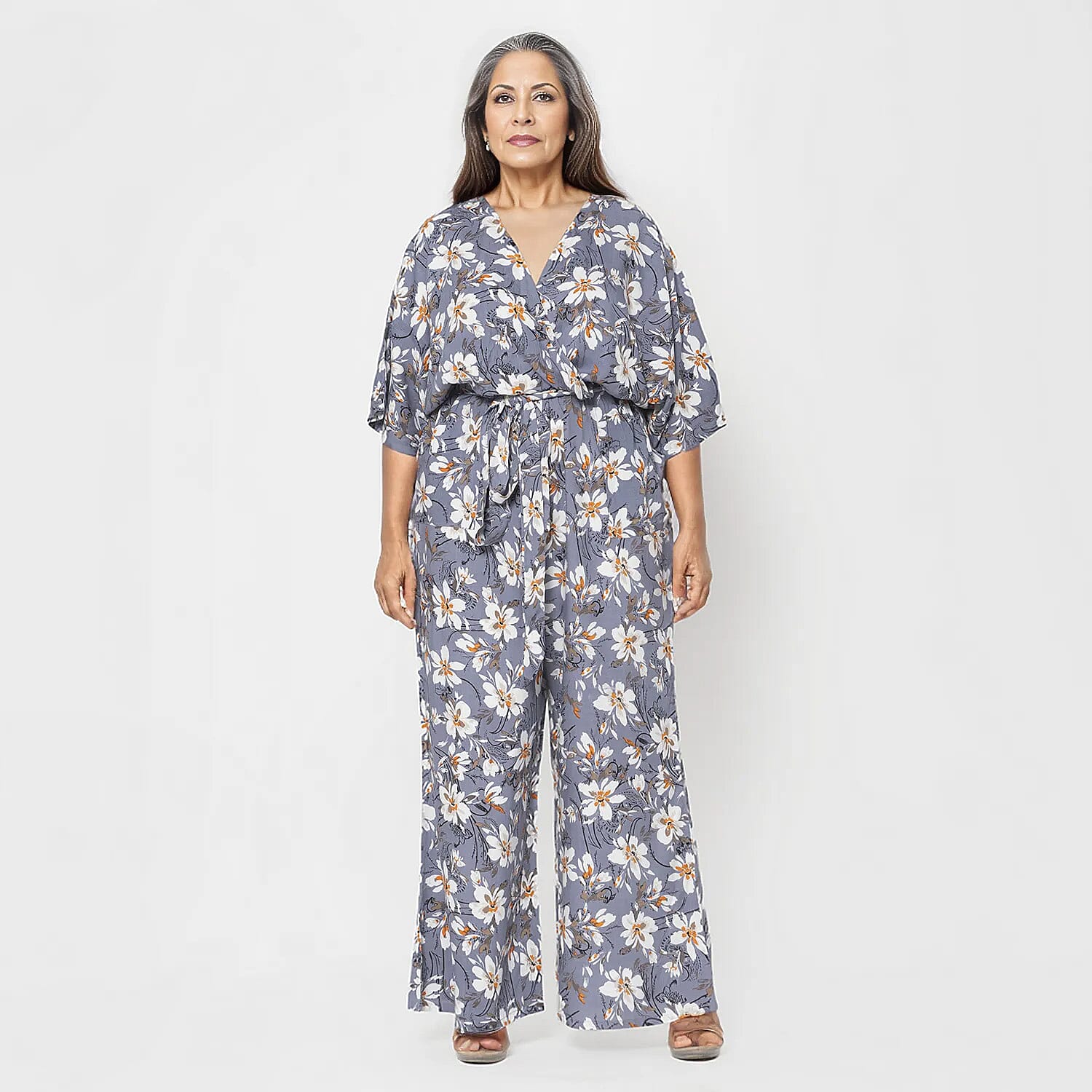  La Marey  Ikat Pattern Ladies Jumpsuit - Black