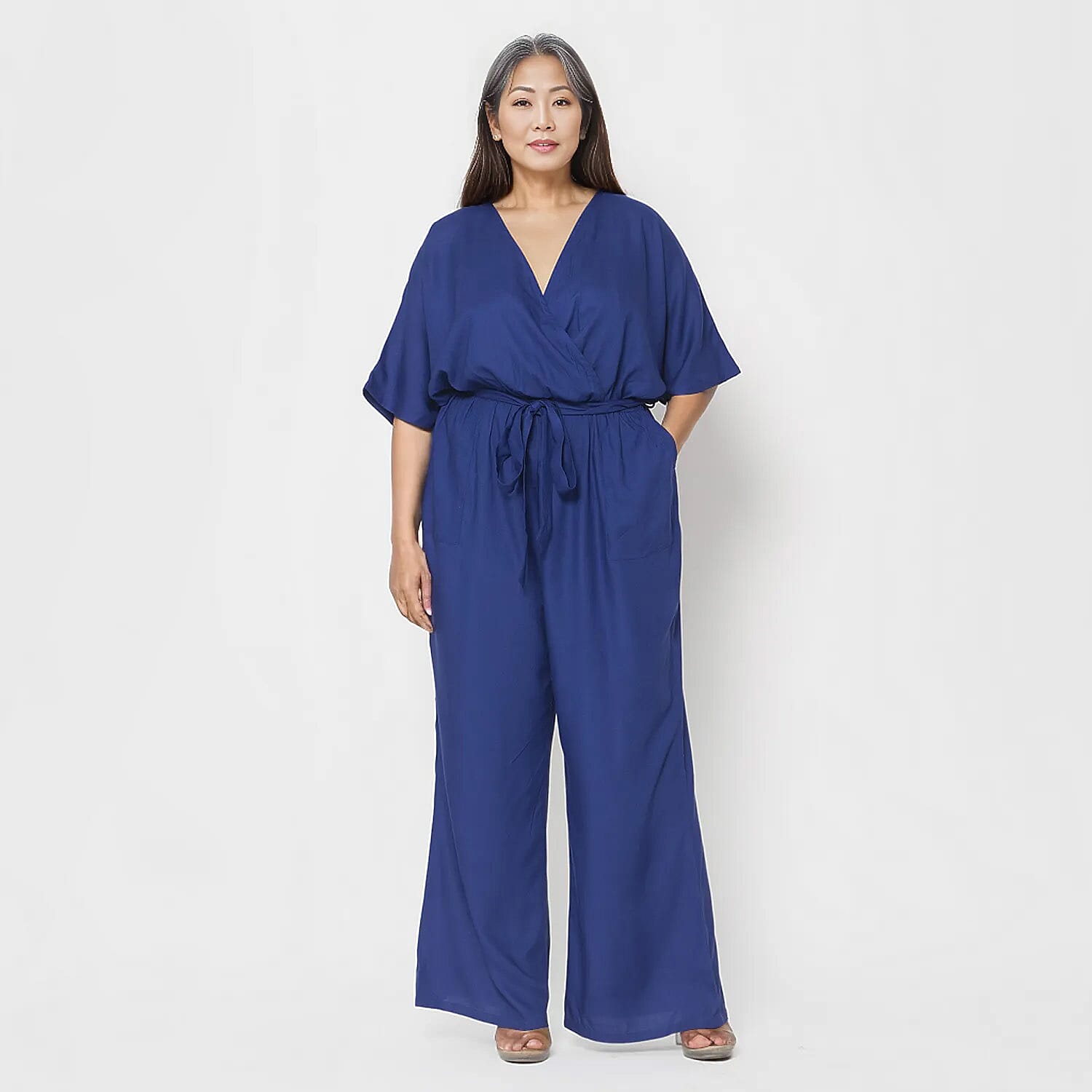  La Marey  Ikat Pattern Ladies Jumpsuit - Black