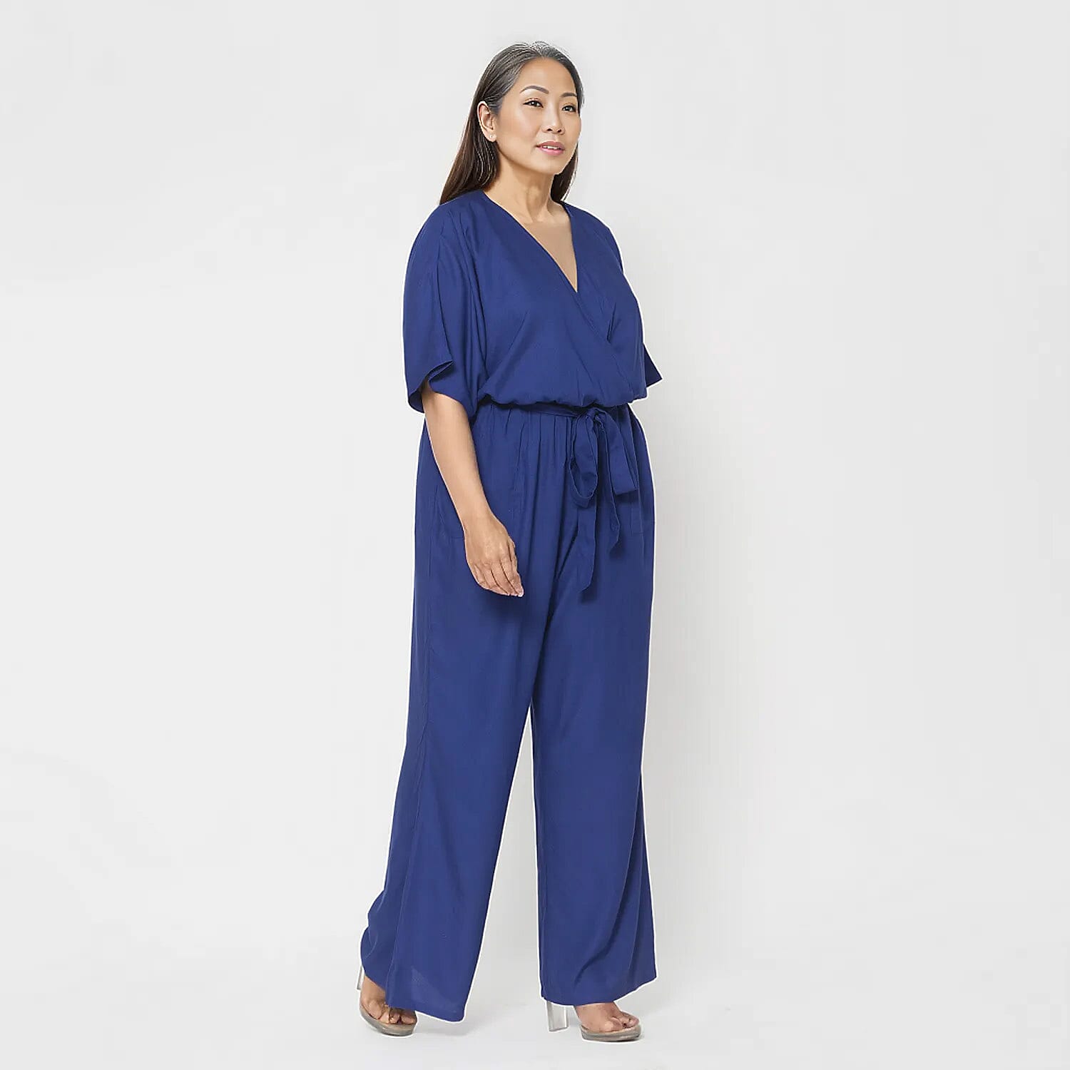  La Marey  Ikat Pattern Ladies Jumpsuit - Black