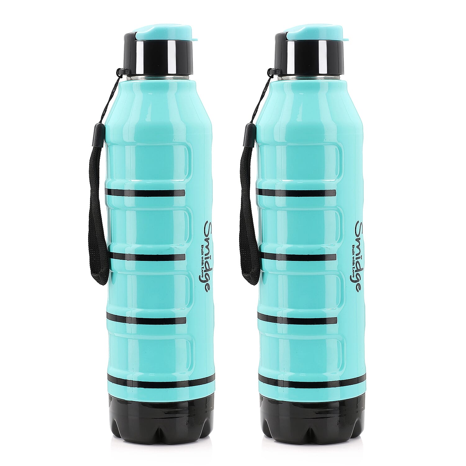 Set of 2 Wave Warm - Cold Insulated Stainless Steel Bottle Leak Proof - Blue 700 ML