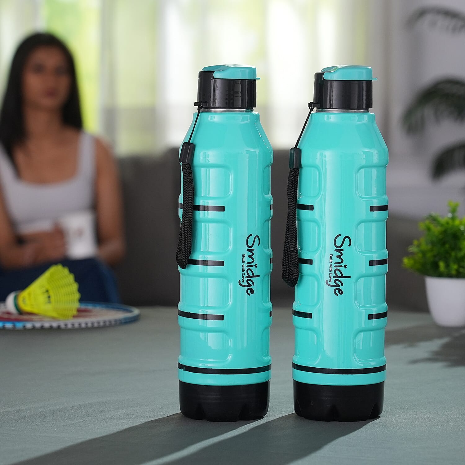 Set of 2 Wave Warm - Cold Insulated Stainless Steel Bottle Leak Proof - Blue 700 ML