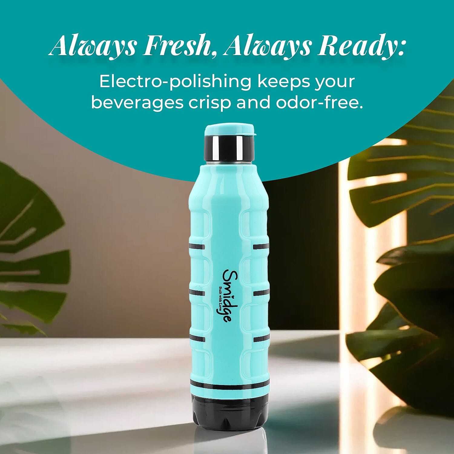 Set of 2 Wave Warm - Cold Insulated Stainless Steel Bottle Leak Proof - Blue 700 ML