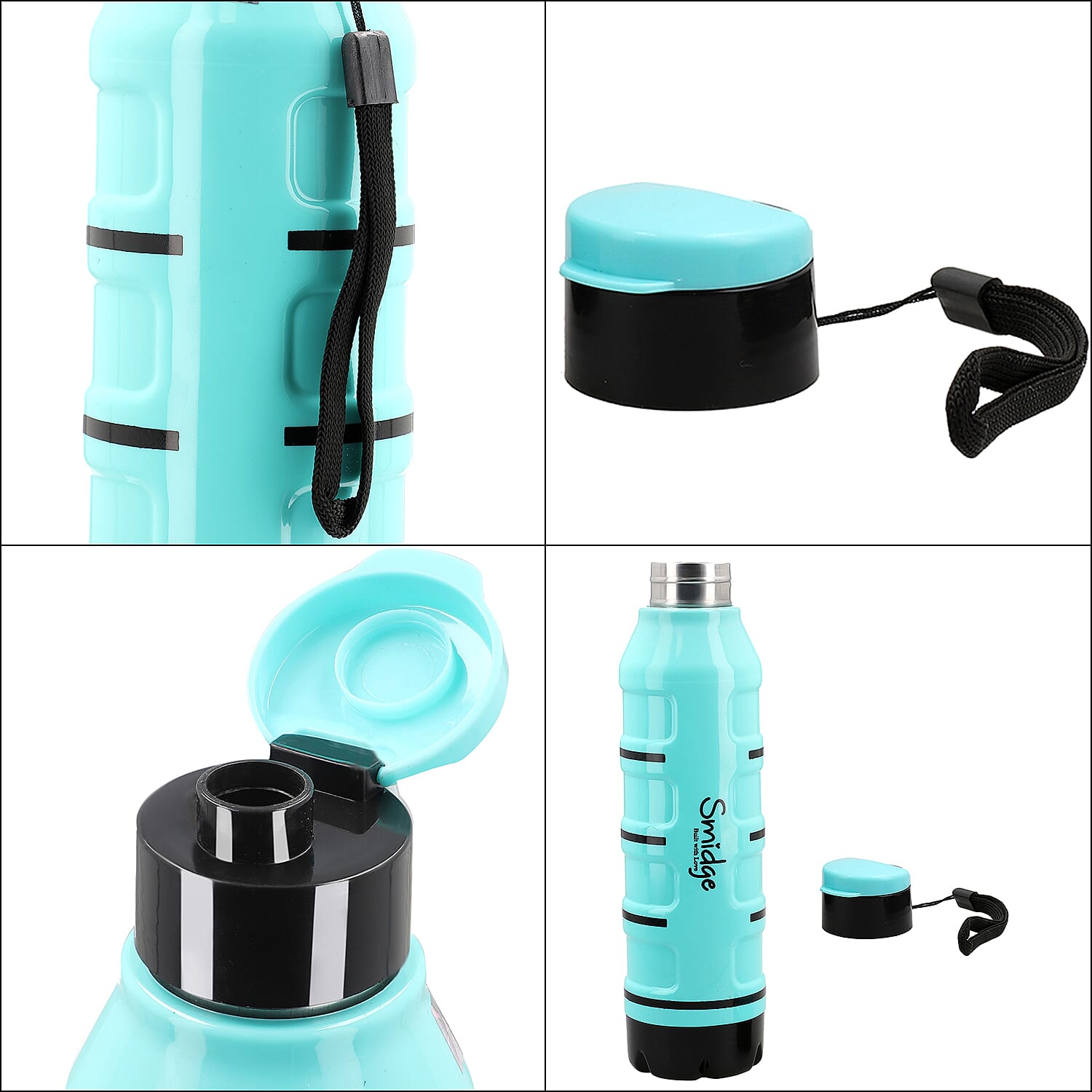 Set of 2 Wave Warm - Cold Insulated Stainless Steel Bottle Leak Proof - Blue 700 ML