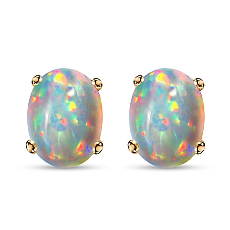 18K Yellow Gold  AAA   Ethiopian Opal  Earring 0.82 ct,  Gold Wt. 1.14 Gms  0.820  Ct.