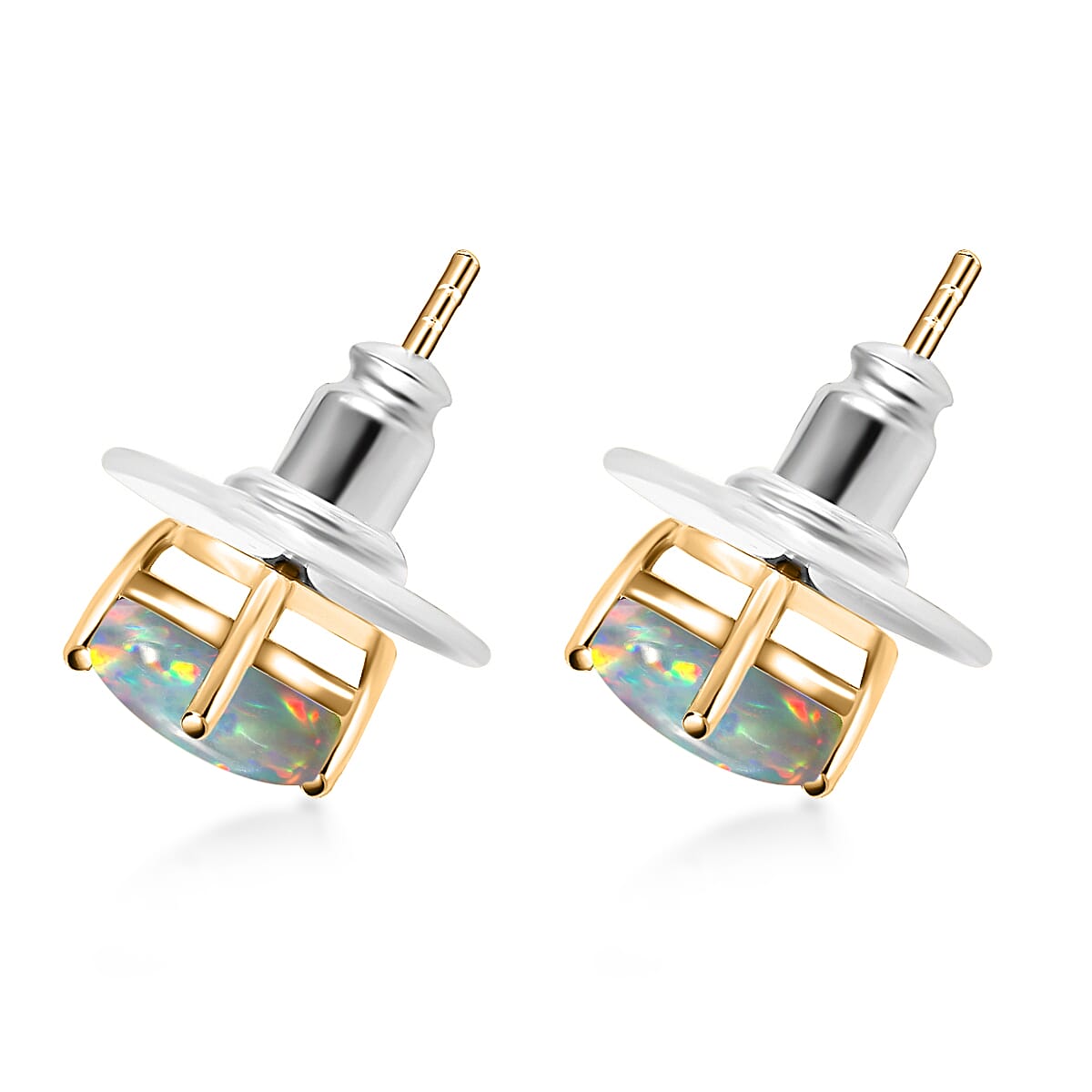 18K Yellow Gold  AAA   Ethiopian Opal  Earring 0.82 ct,  Gold Wt. 1.14 Gms  0.820  Ct.